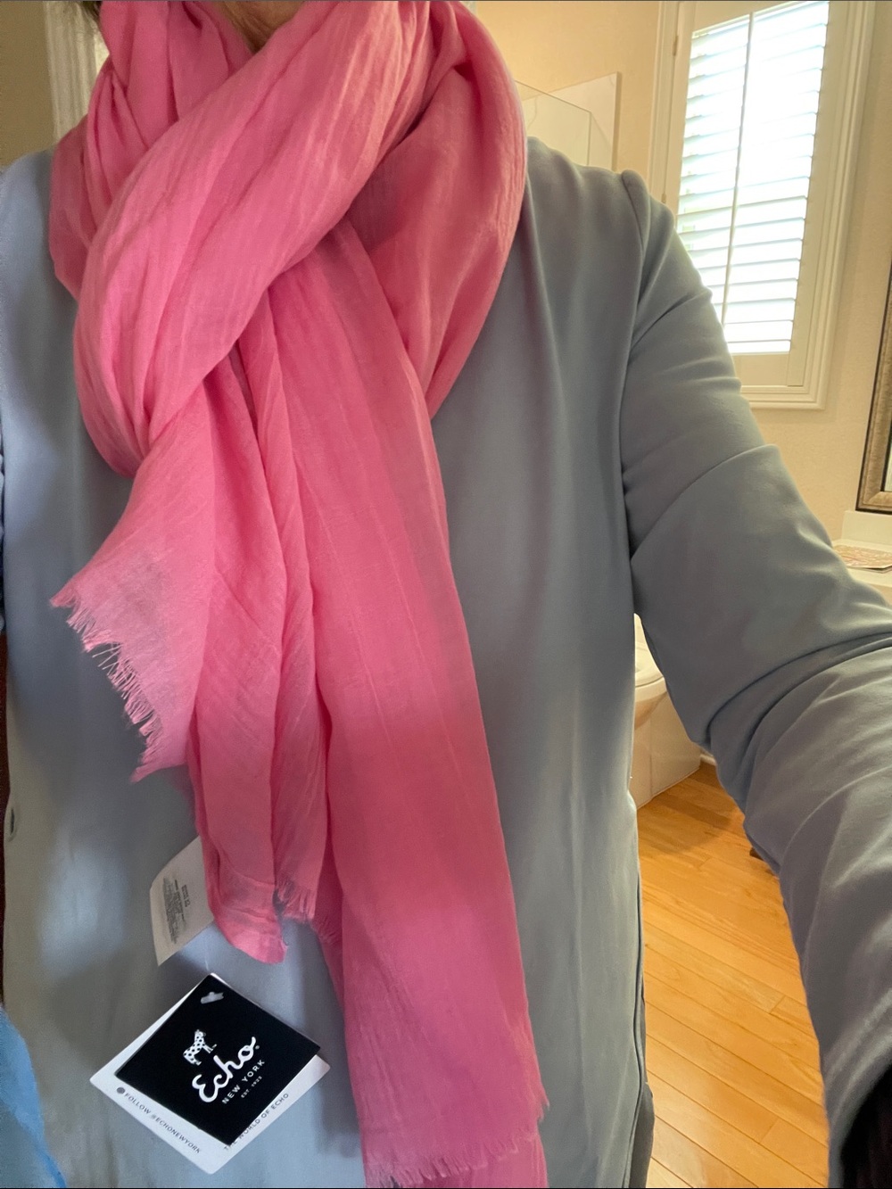Echo Pink Lightweight Voile Scarf and blue lightweight scarf, new condition